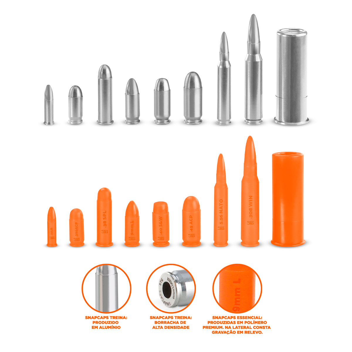 Snap Caps STG - Training Rounds, Dummy Ammunition, Dry Fire Practice